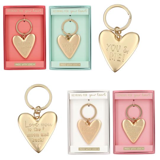 Liefdevolle hart sleutelhangers in display Depesche