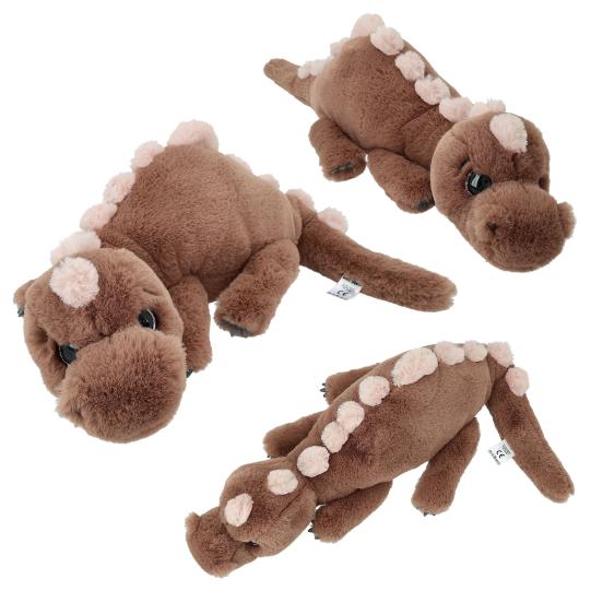 Dino World knuffel dino liggend bruin 50 cm