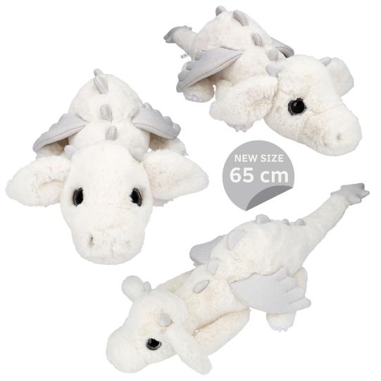 SNUKIS knuffel draak wit 65 cm