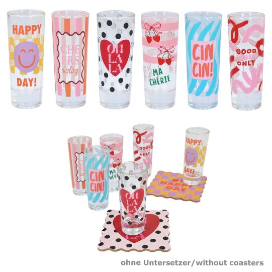 LOVIES Shotglazen Set - 6 Unieke Designs