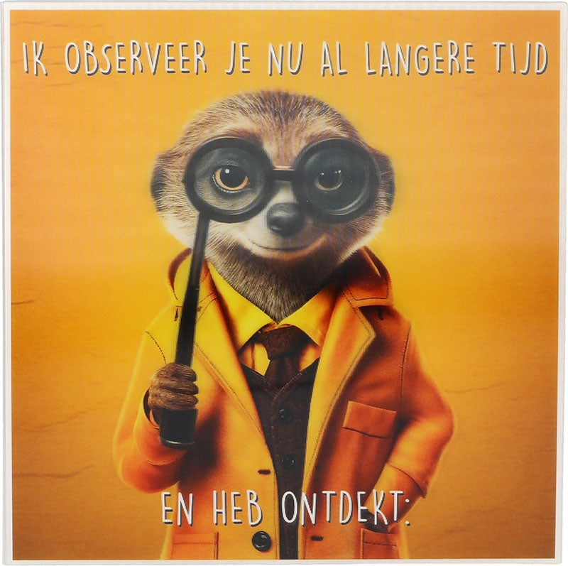 Ik observeer je nu al langere tijd...