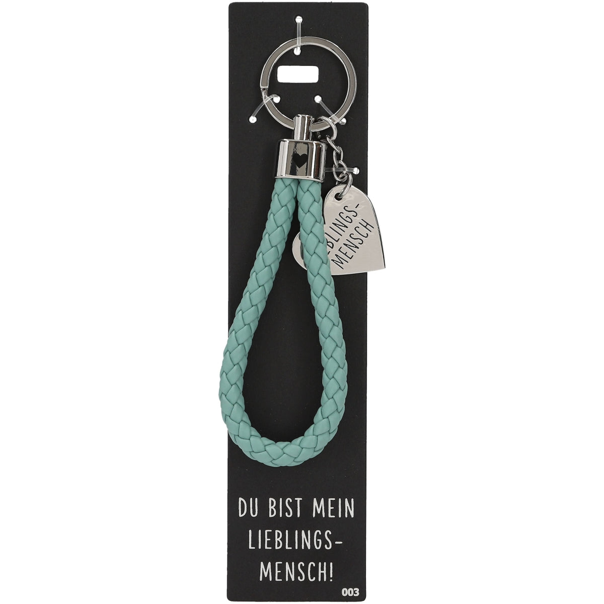 Mintgroene Sleutelhanger 'Lieblingsmensch' met Hartbedel