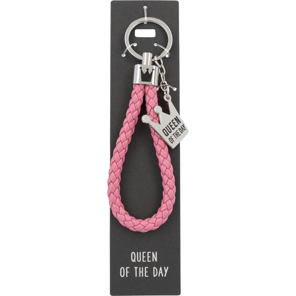 Roze Sleutelhanger 'Queen of the Day' met Kroontje