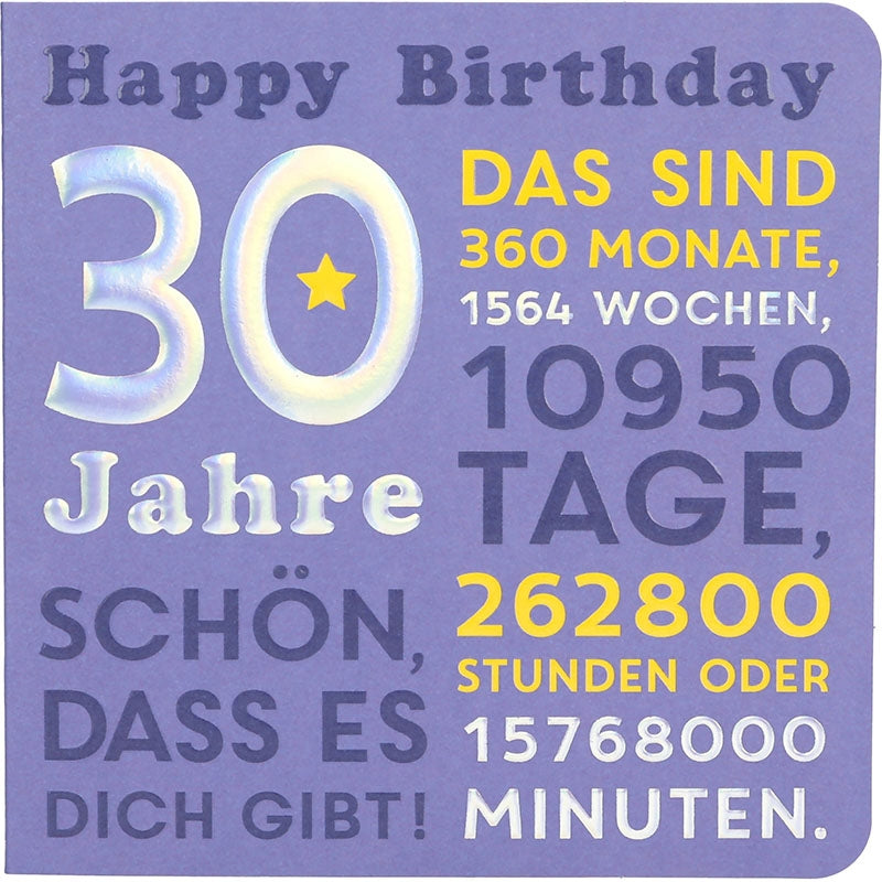 Happy Birthday 30 Jahre Das sind 360... Depesche