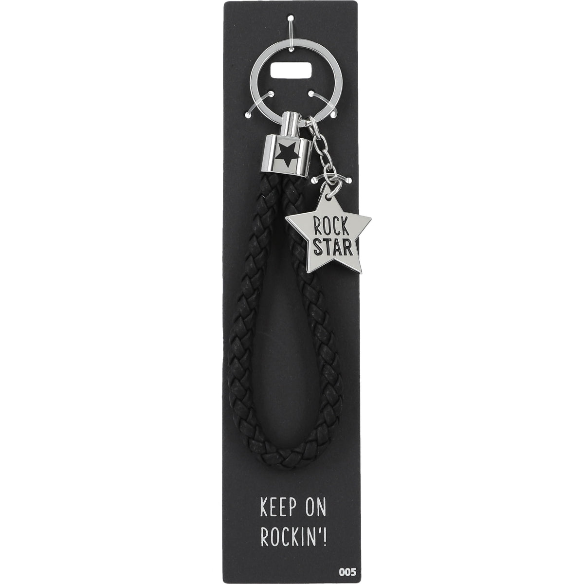 Stoere zwarte Rockstar Sleutelhanger