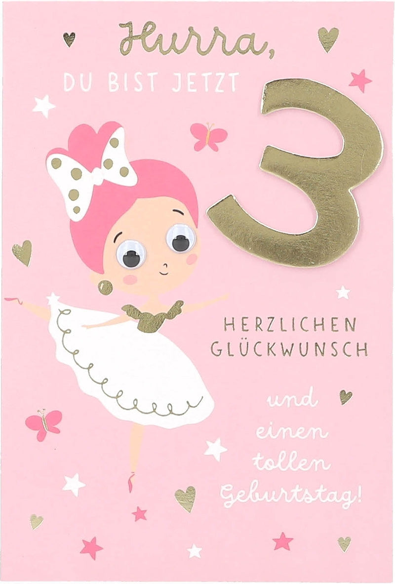 Hurra, du bist jetzt 3 Herzlichen ... Depesche
