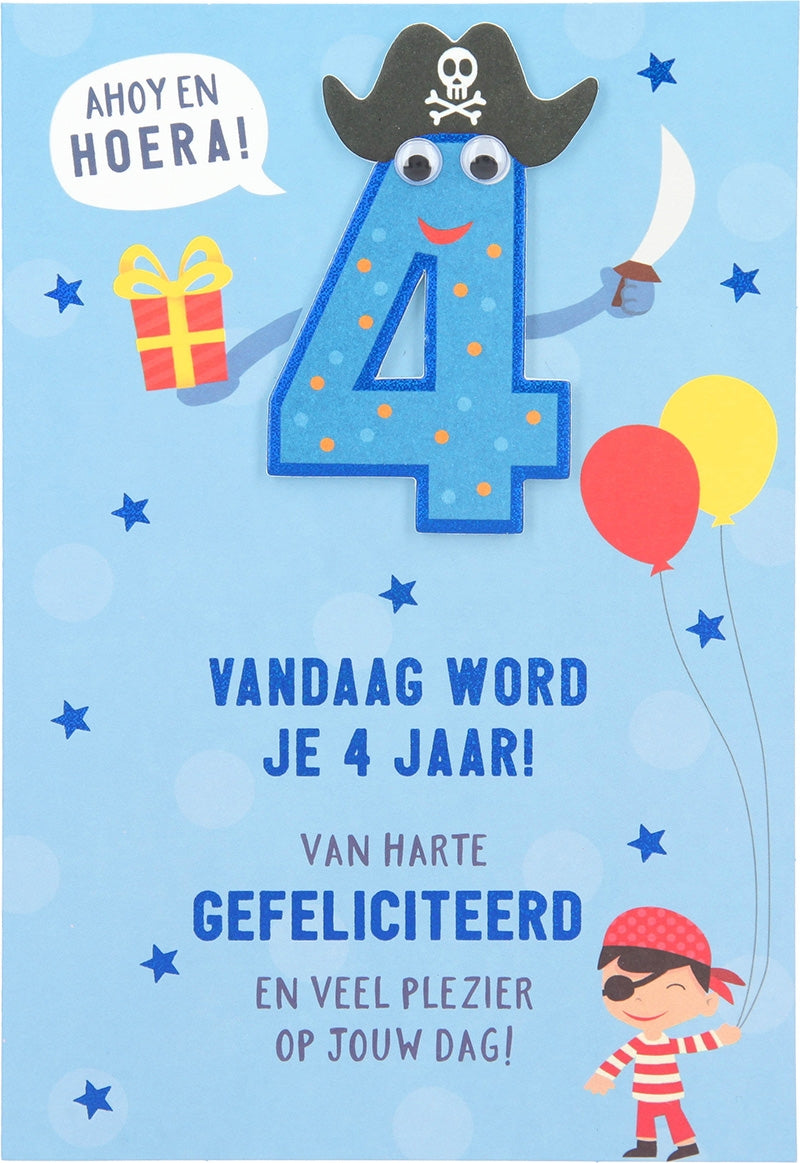 Ahoy en hoera! 4 Vandaag word je 4 jaar! Depesche