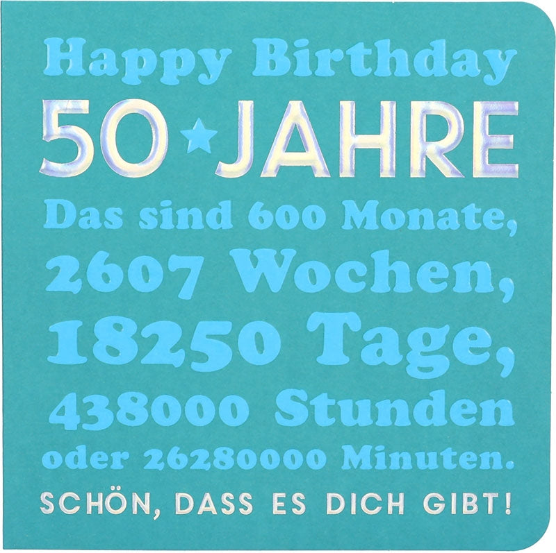 Happy Birthday 50 Jahre Das sind 600... Depesche