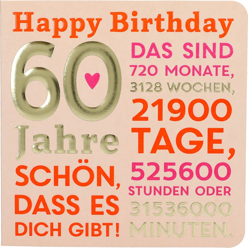 Happy Birthday 60 Jahre Das sind 720... Depesche