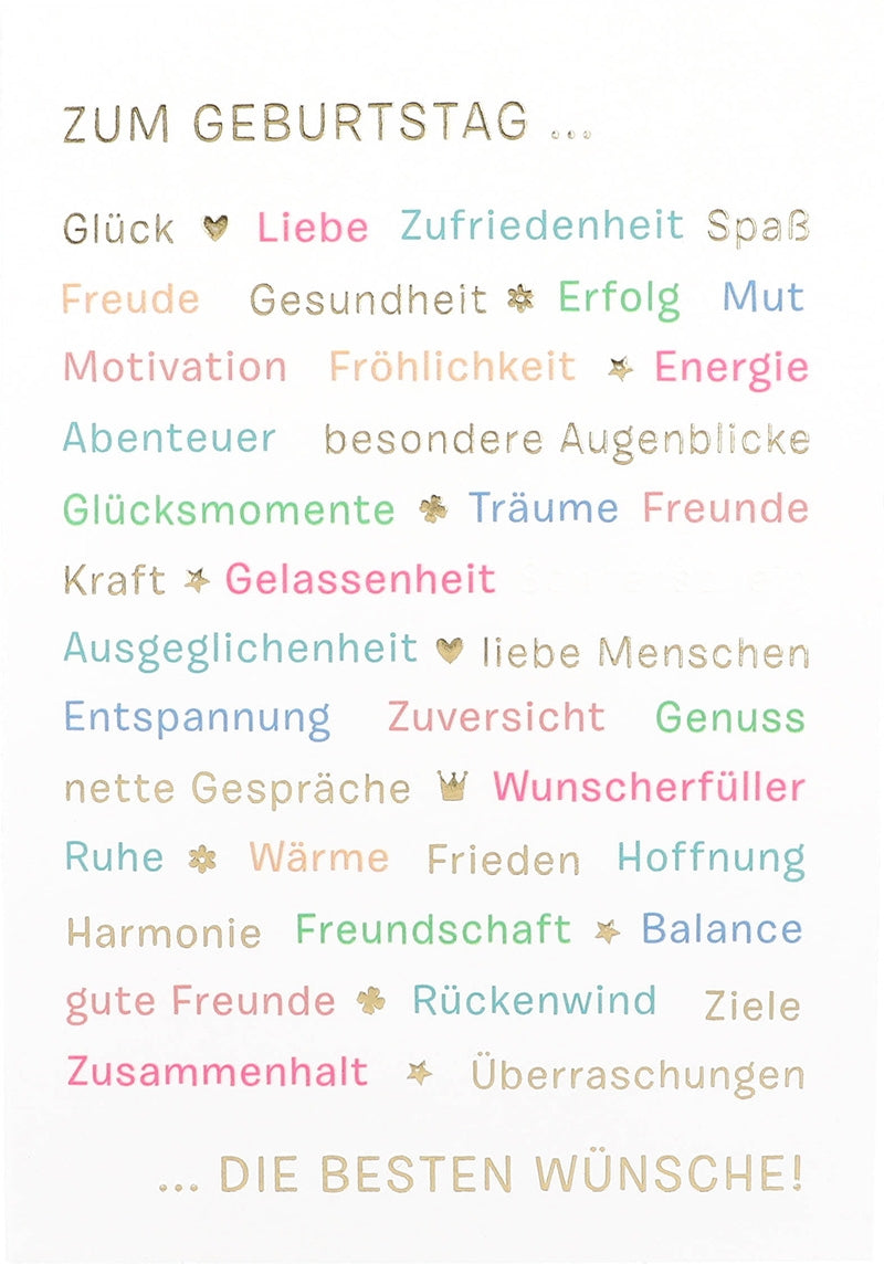 Zum Geburtstag... die besten Wünsche! Depesche