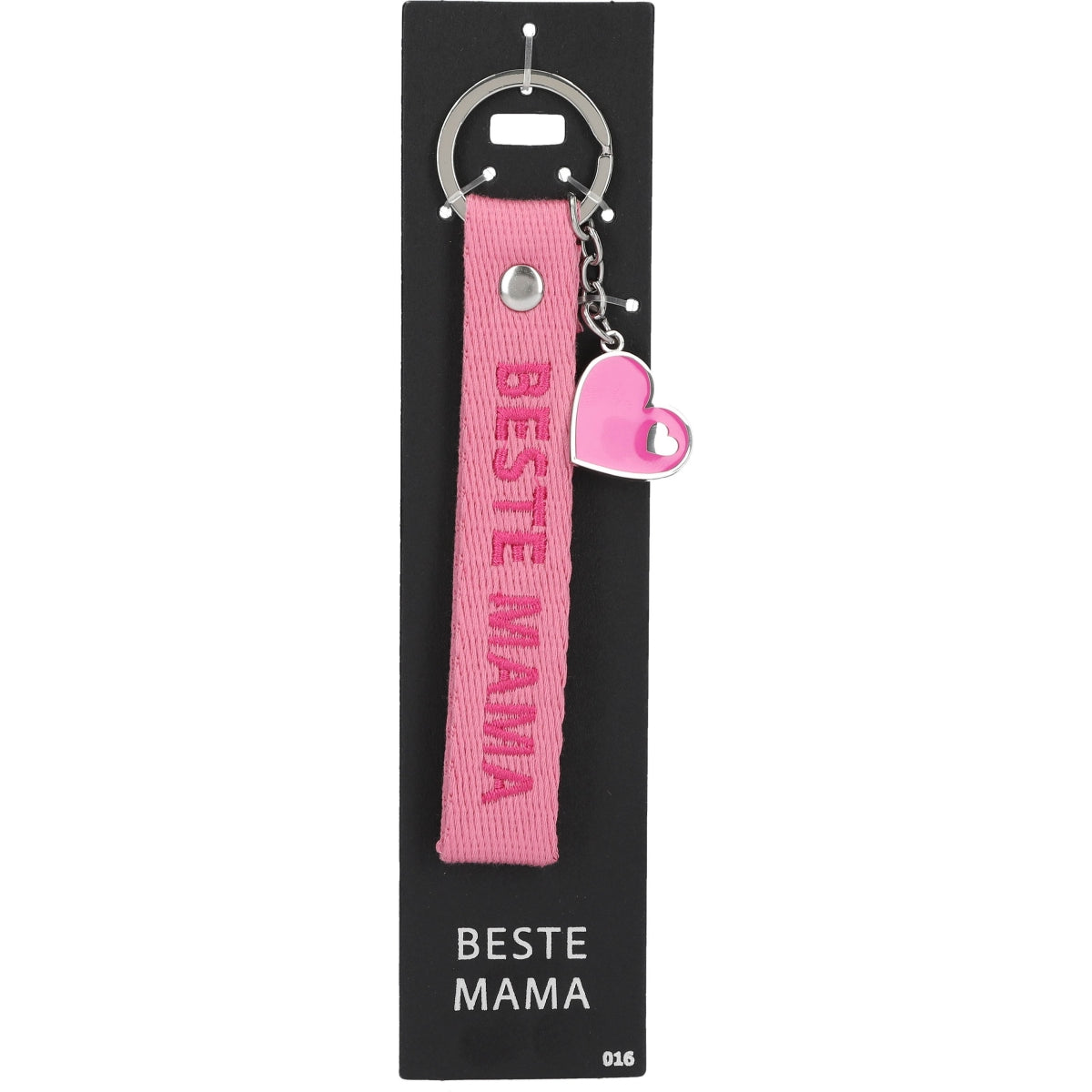 Roze Vilt Sleutelhanger 'Beste Mama' met Hartbedeltje