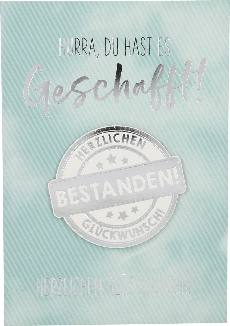 Hurra, du hast es geschafft! Herzlichen Depesche
