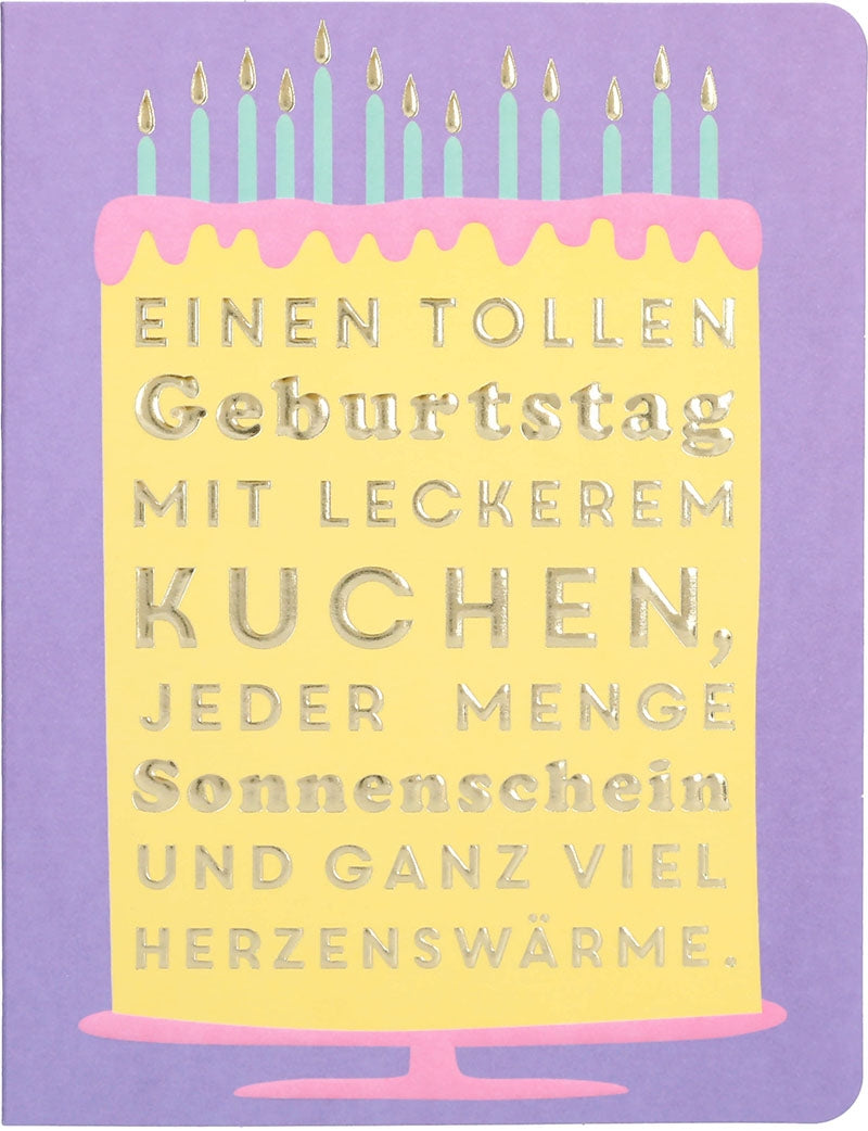 Verjaardagskaart 'Einen tollen Geburtstag', taart (Duitse tekst)