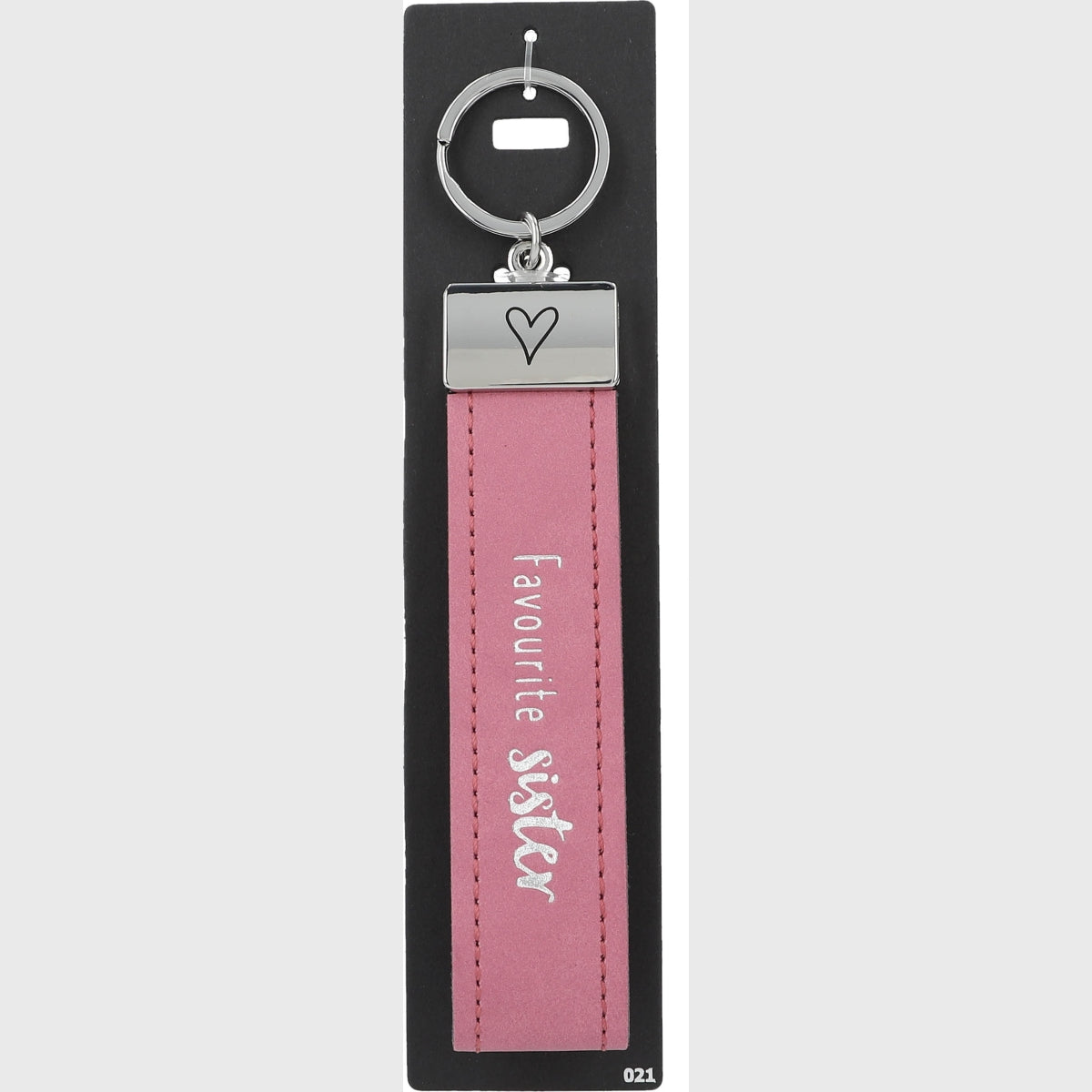 Roze Sleutelhanger 'Favourite Sister'