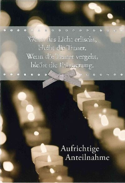Wenn das Licht erlischt, bleibt... Depesche