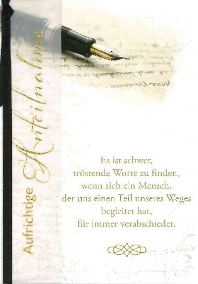 Es ist schwer, tröstende Worte zu finden Depesche