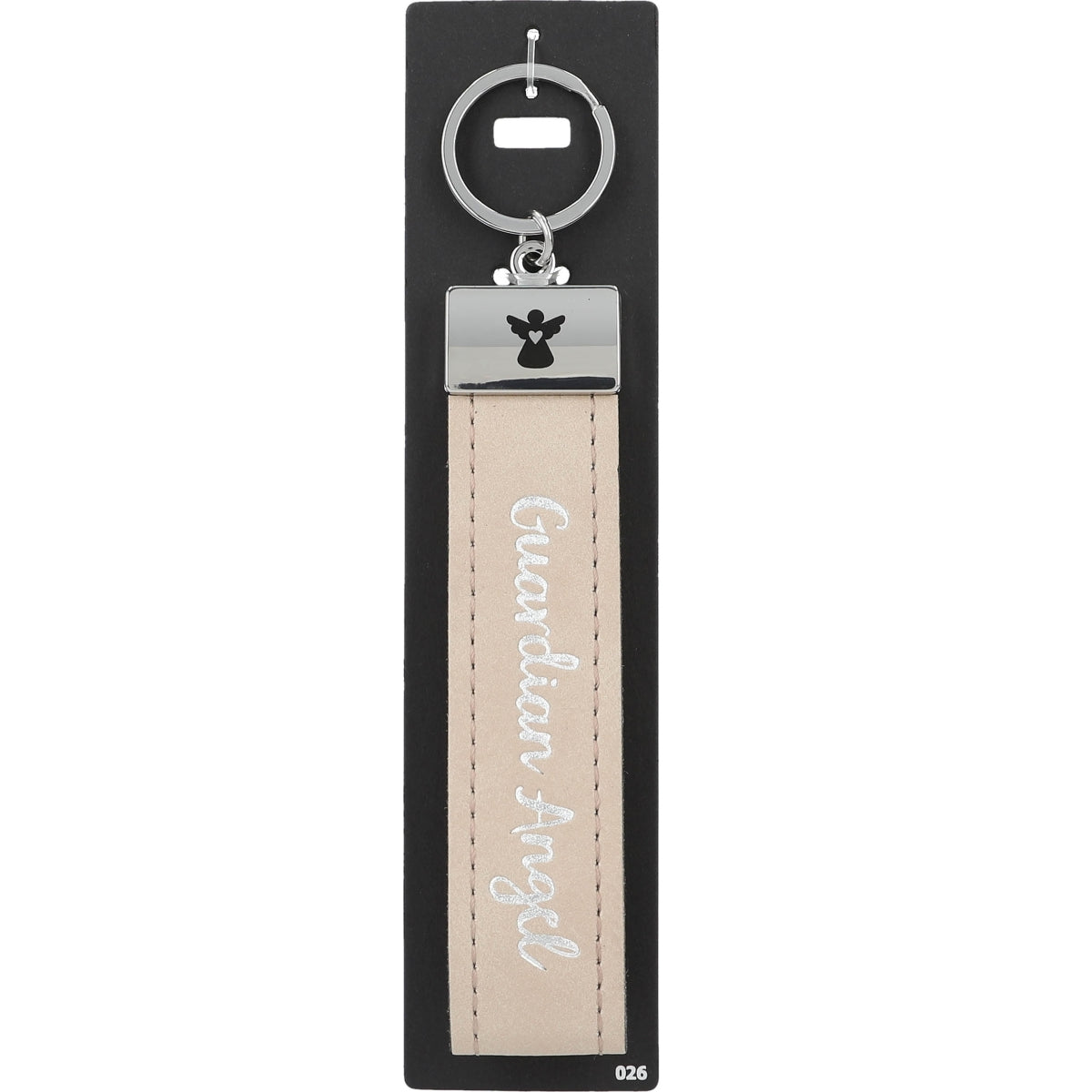 Beschermengel Sleutelhanger - Beige Band & Engeltje