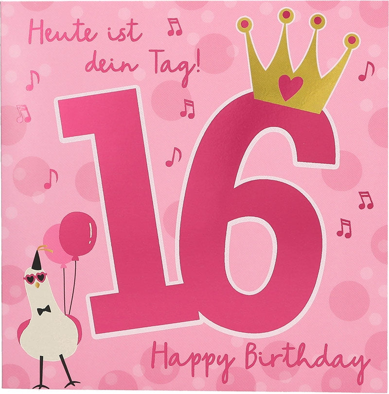 Heute ist dein Tag! 16 Happy Birthday Depesche