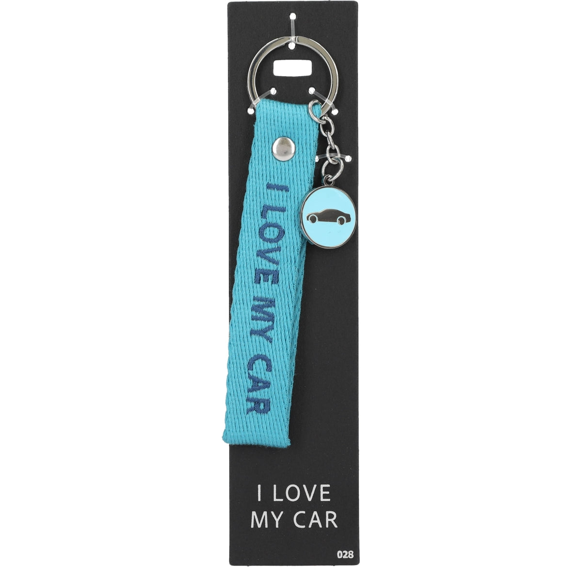 Sleutelhanger blauw 'I love my car'