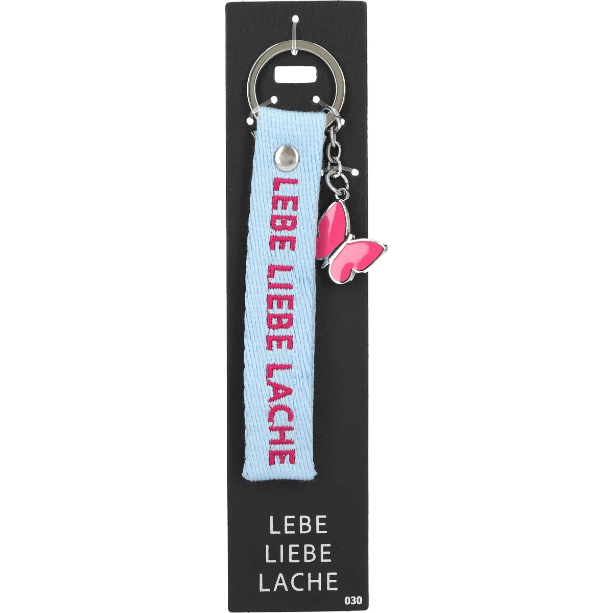 Hartvormige Sleutelhanger 'Lebe Liebe Lache'