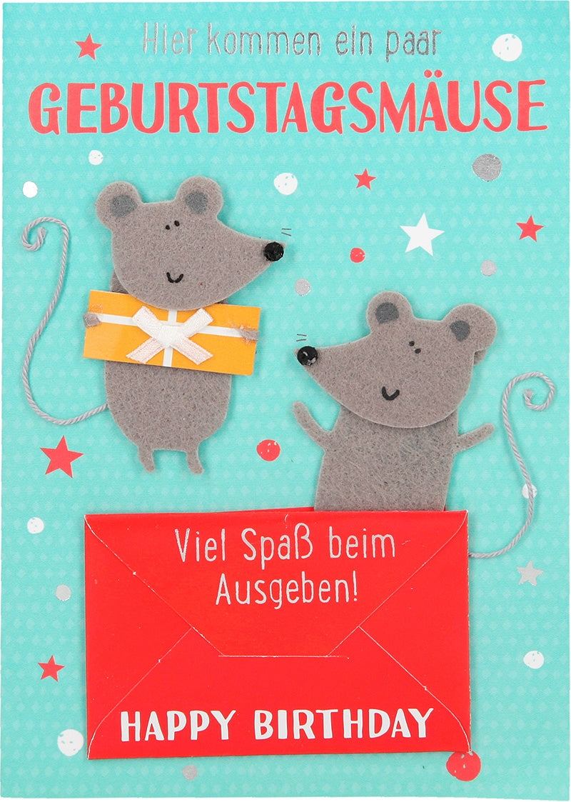 Hier kommen ein paar Geburtstagsmäuse Depesche