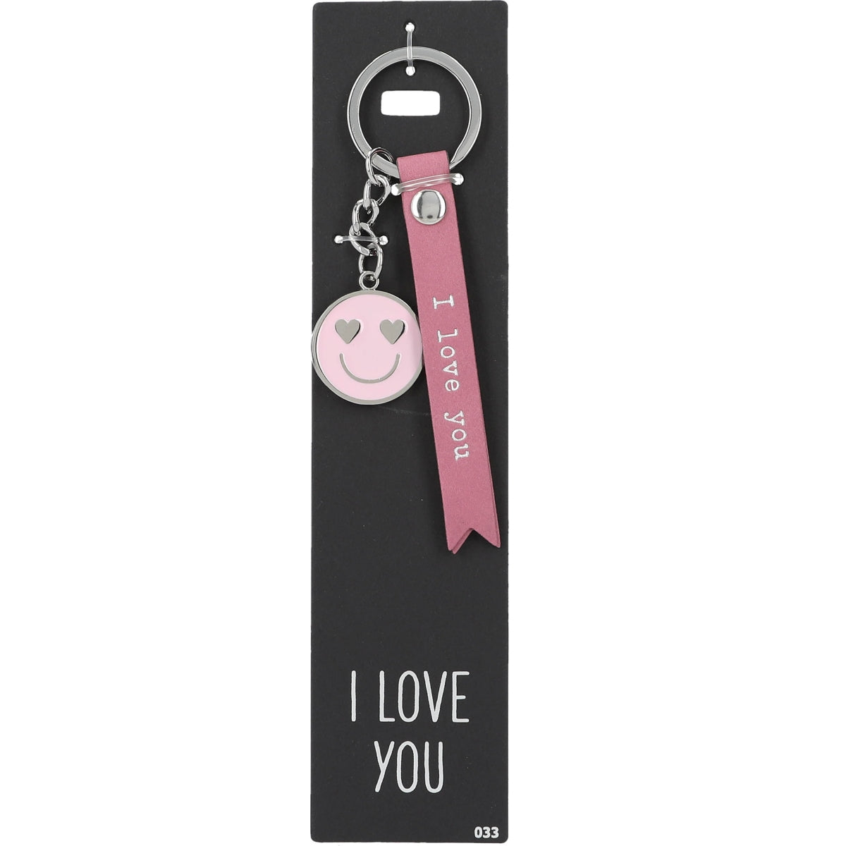 Sleutelhanger Hart 'I Love You' Roze