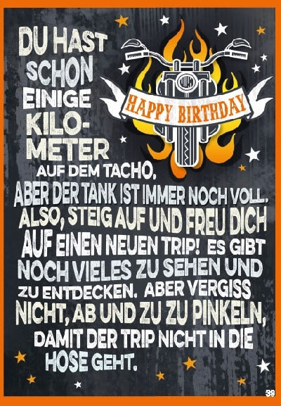 Happy Birthday - Du hast schon einige... Depesche