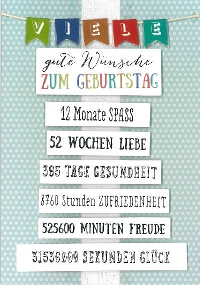 Viele gute Wünsche zum Geburtstag... Depesche
