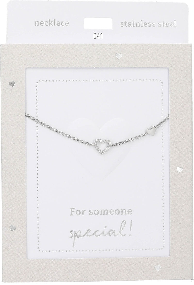 Heart of Gold ketting Open Hartje zilverkleurig