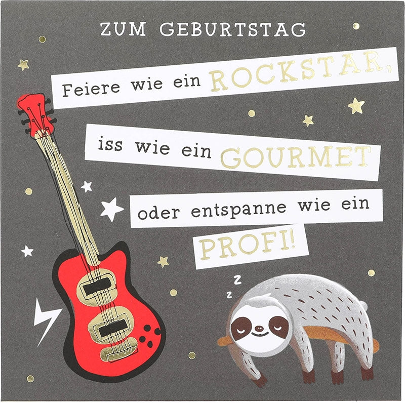 Zum Geburtstag Feiere wie ein Rockstar.. Depesche