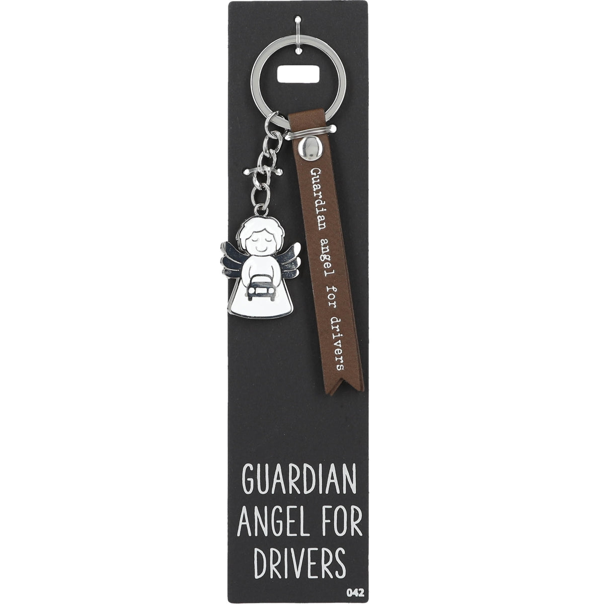 Bruine Sleutelhanger Guardian Angel voor Chauffeurs
