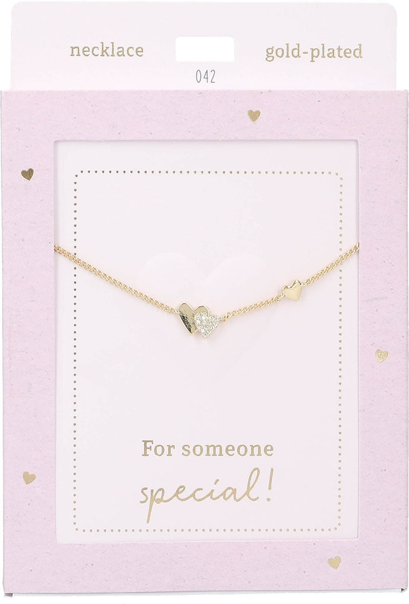 TOPModel Dubbel Hart Ketting - Goudkleurig