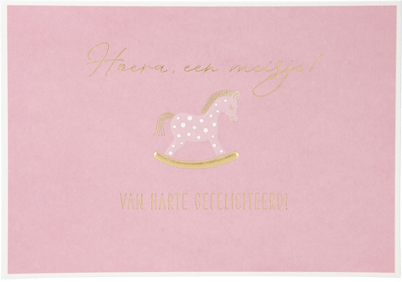 Hoera, een meisje! Van harte... Depesche