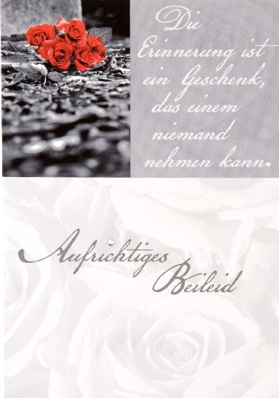 Die Erinnerung ist ein Geschenk, das.. Depesche