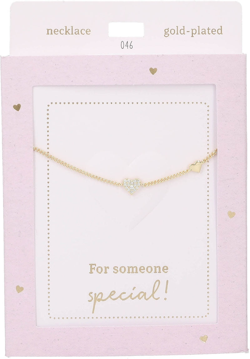 Heart of Gold ketting Glitterhartje goudkleurig
