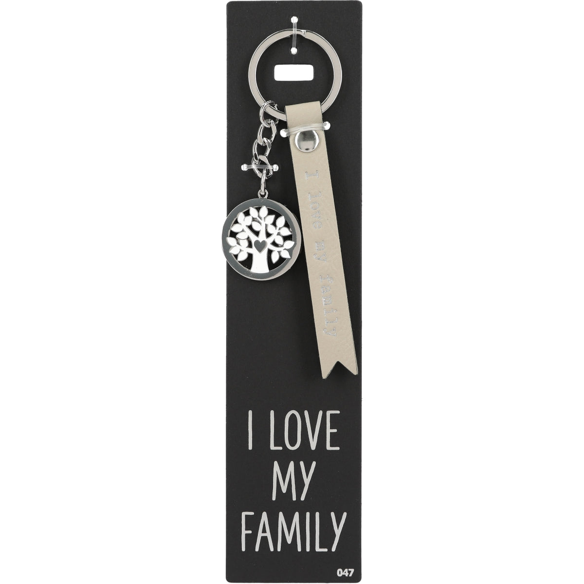 Sleutelhanger 'I love my family' met levensboom