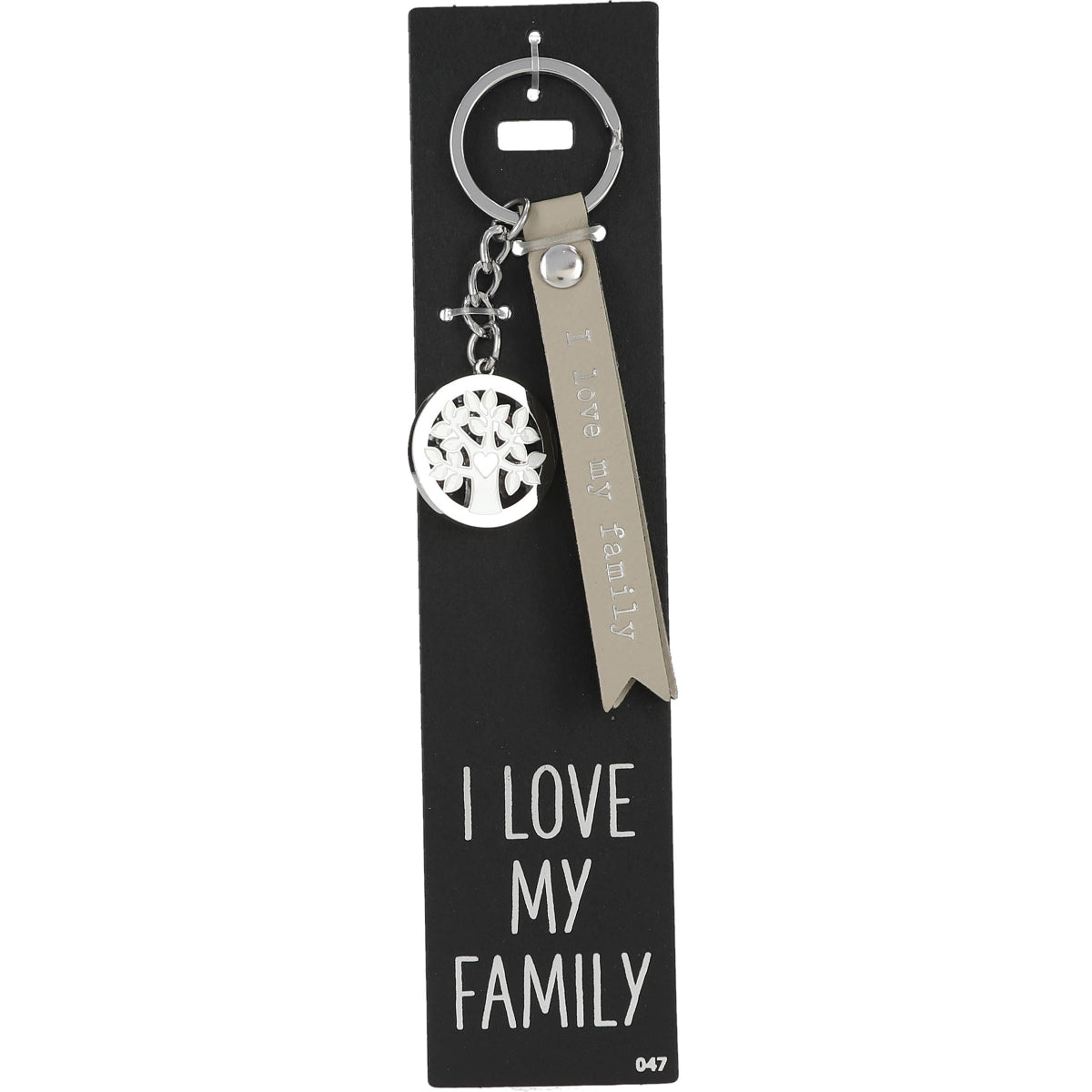 Roze Sleutelhanger 'I Love My Family'