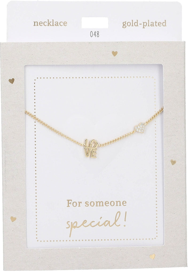 Heart of Gold ketting LOVE Gestapeld goudkleurig
