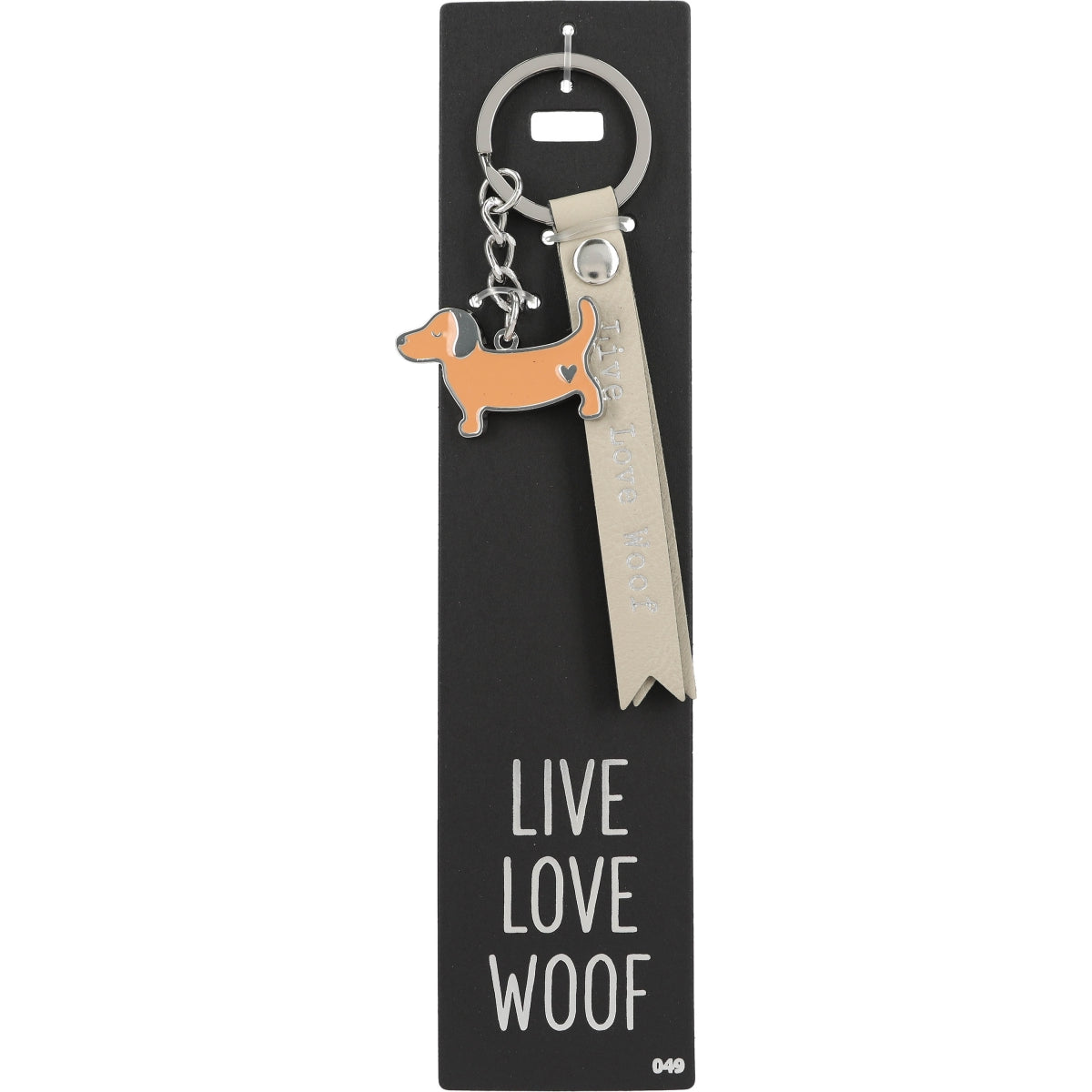 Kleurrijke Sleutelhanger Live Love Woof