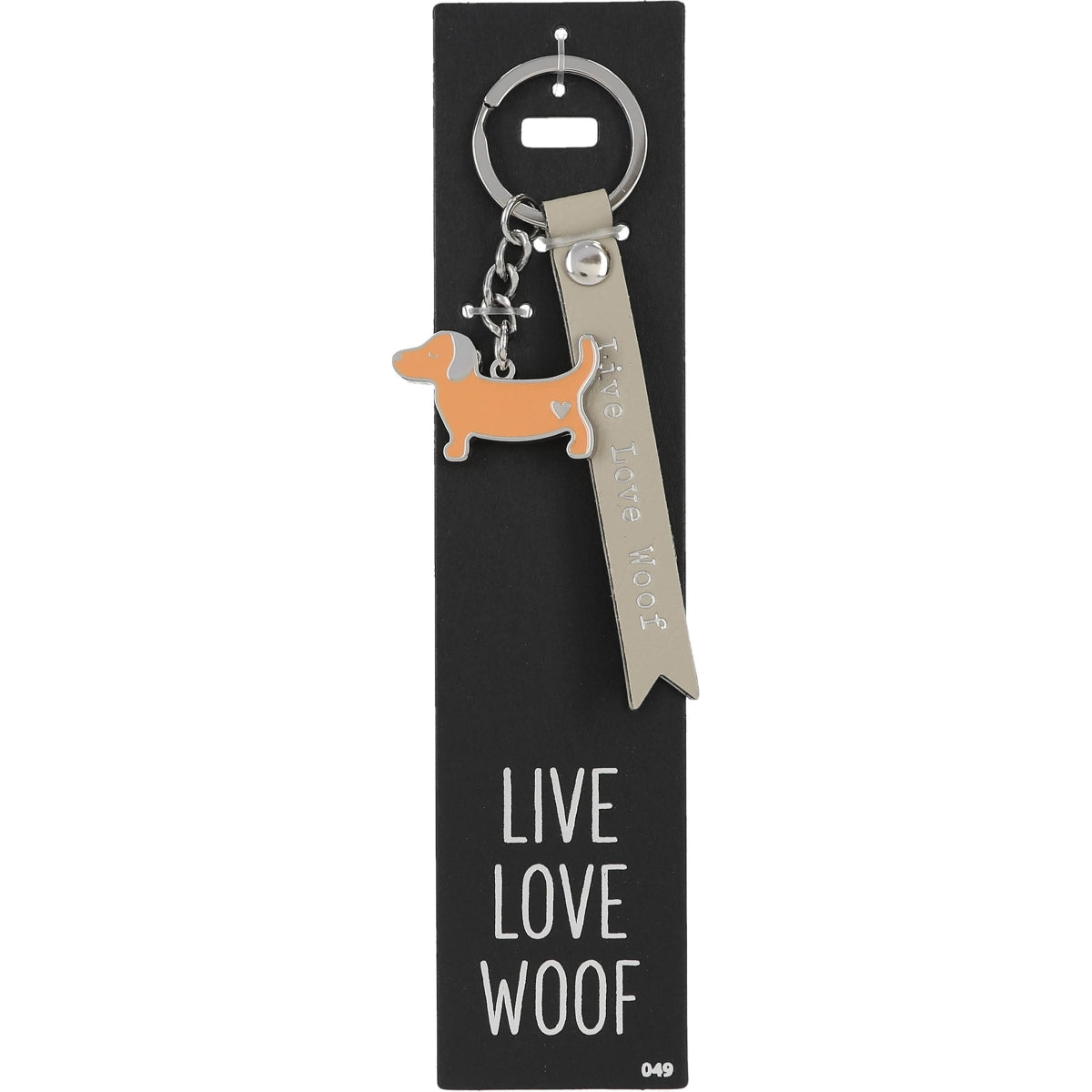 Stijlvolle Rode Sleutelhanger - Live Love Woof