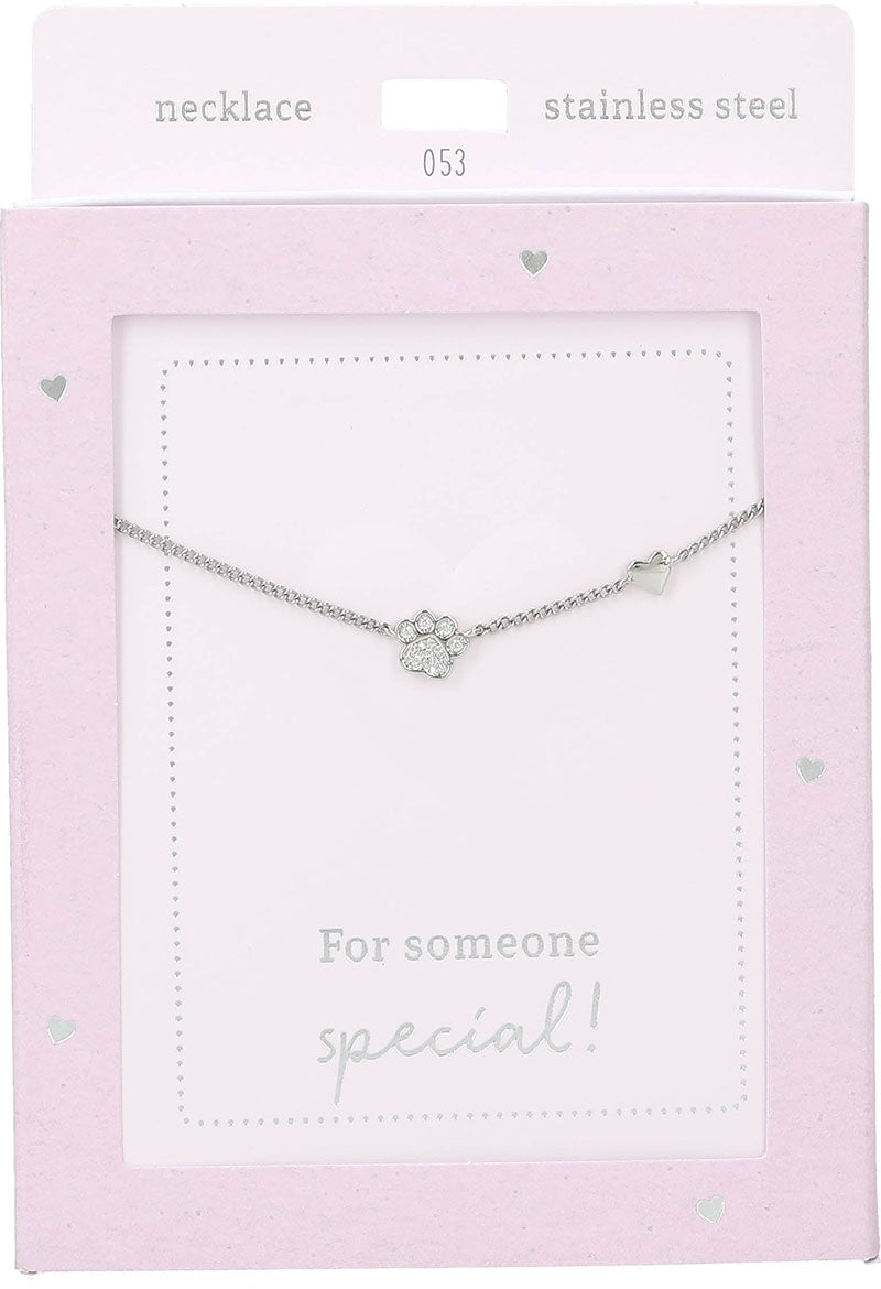 Zilverkleurige Ketting met Pootjes Hanger