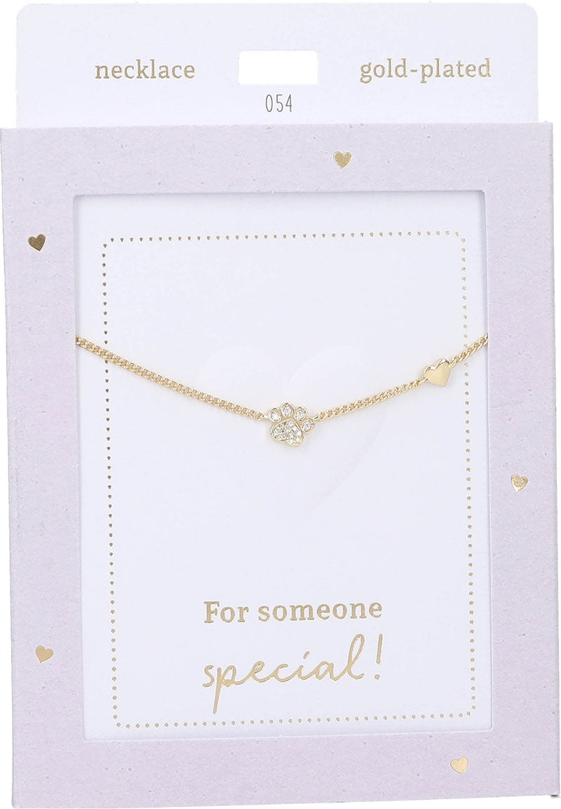 Gouden Heart of Gold Ketting met Paw Hanger