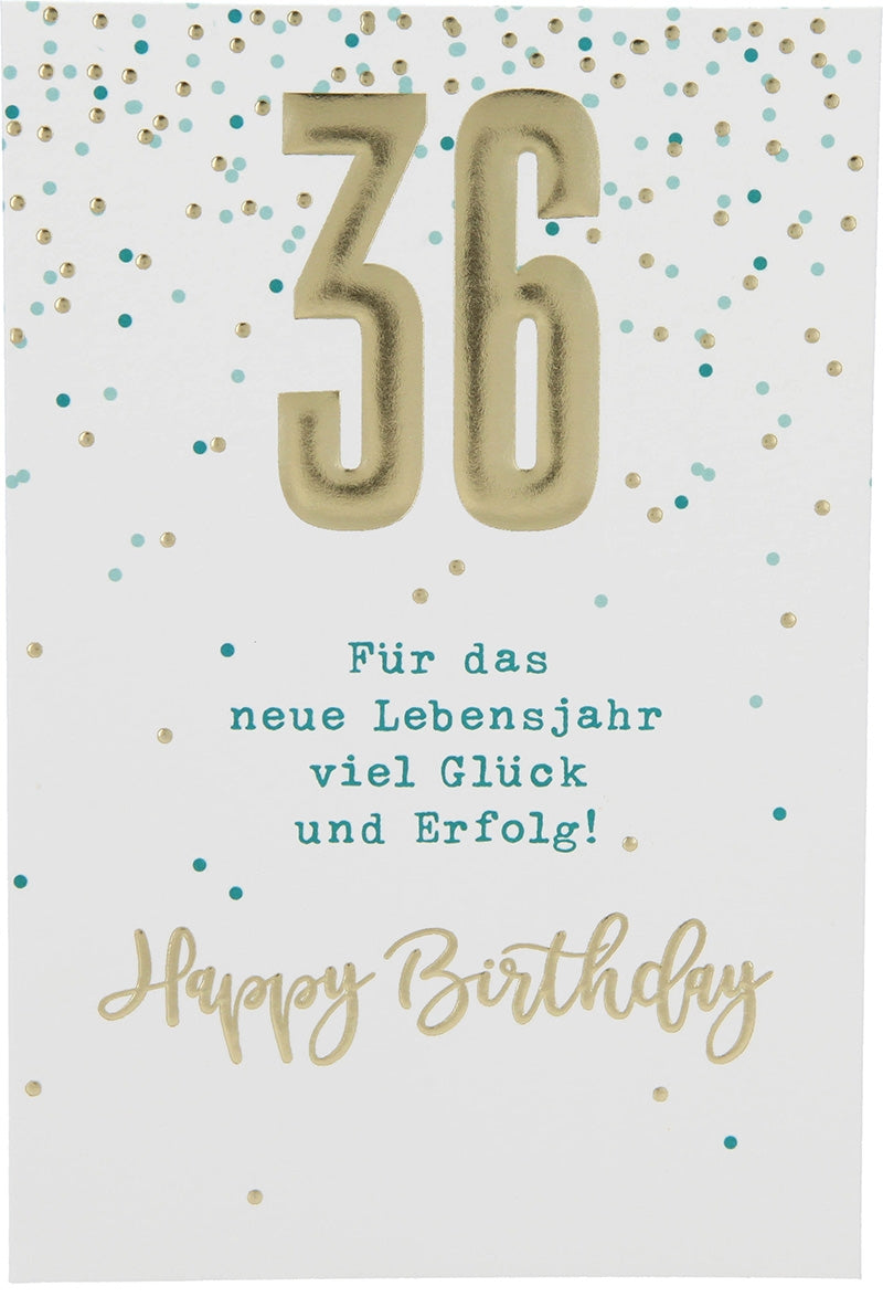 36 Für das neue Lebensjahr viel... Depesche