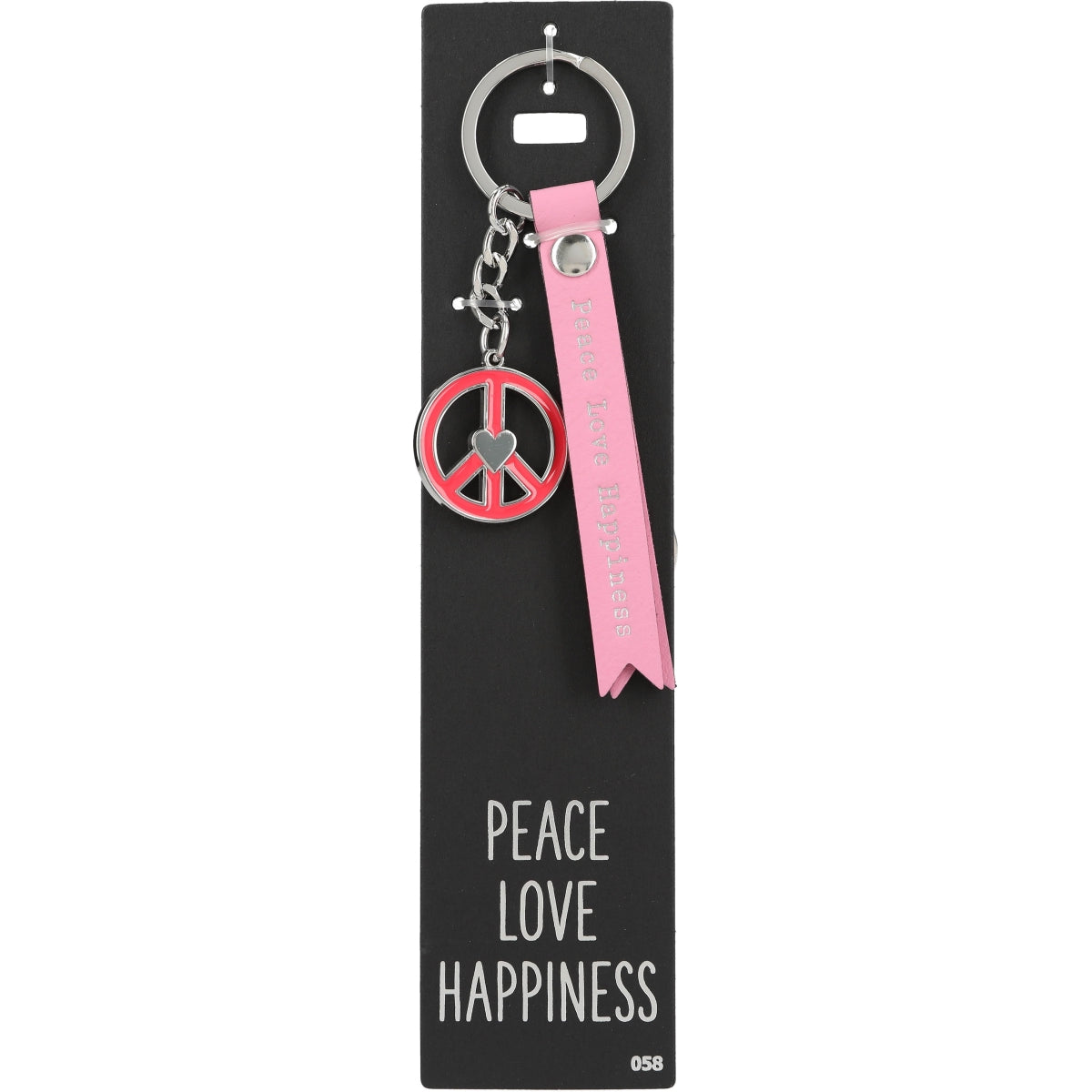 Vrolijke Sleutelhanger Peace Love Happiness