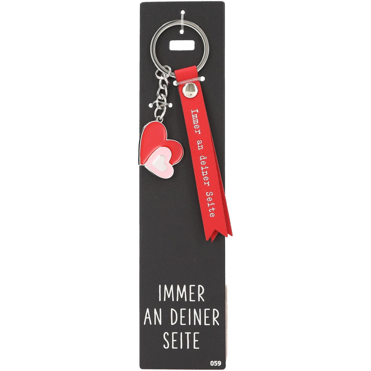 Sleutelhanger rood 'Immer an deiner Seite' (Duitse tekst)