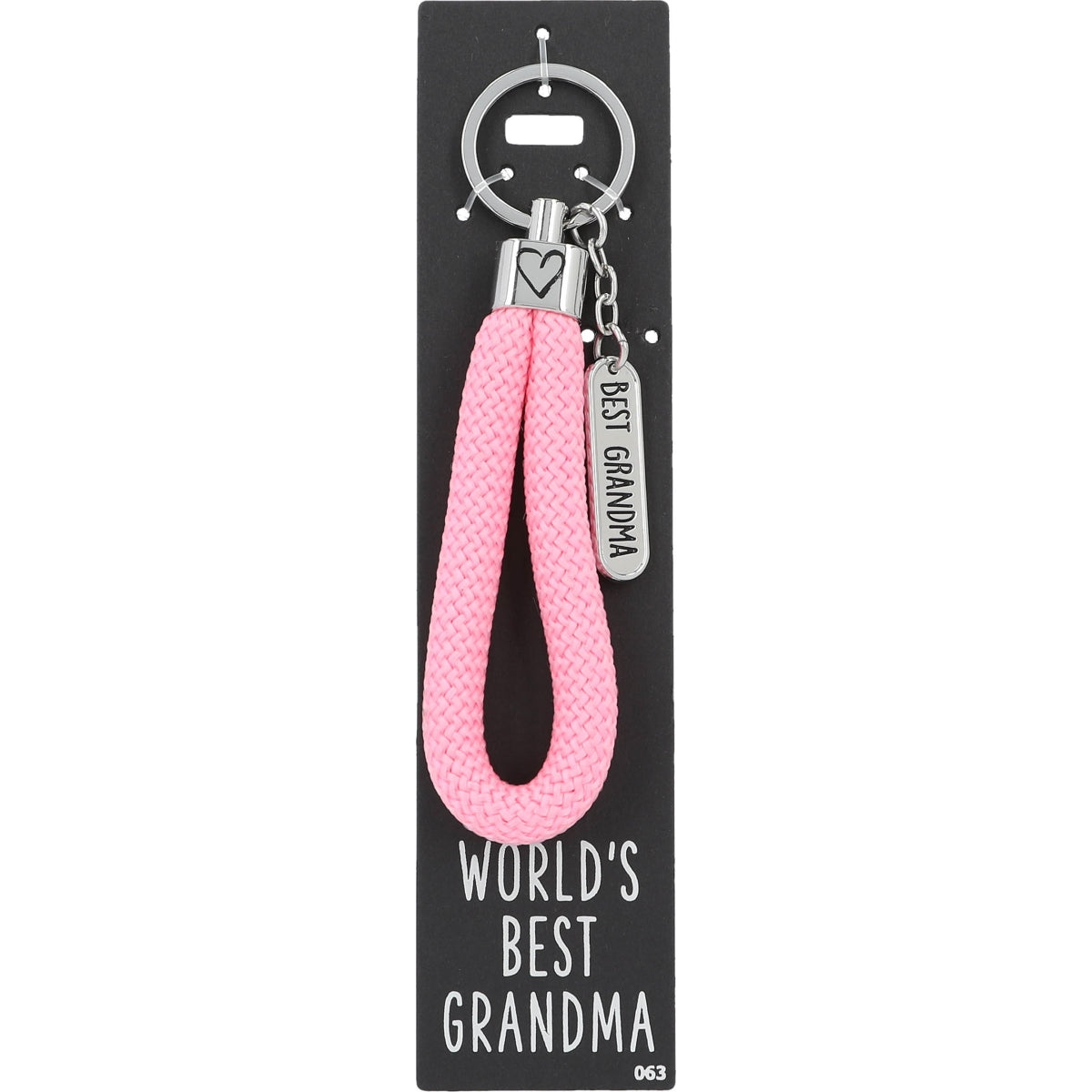 Roze Sleutelhanger 'Best Grandma' met Bedeltje