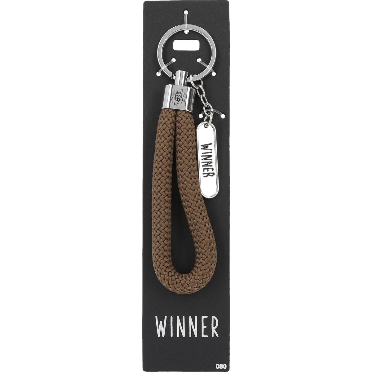 Bruine 'Winner' Sleutelhanger - Stijlvol Accessoire
