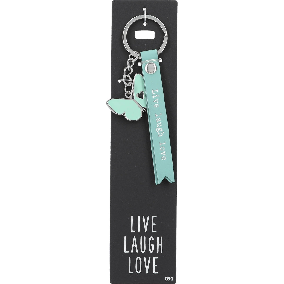 Mintgroene Sleutelhanger met Vlinderbedeltje