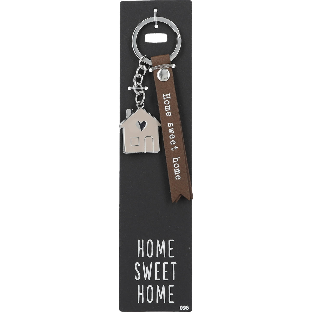 Bruine 'Home Sweet Home' Sleutelhanger met Bedeltje