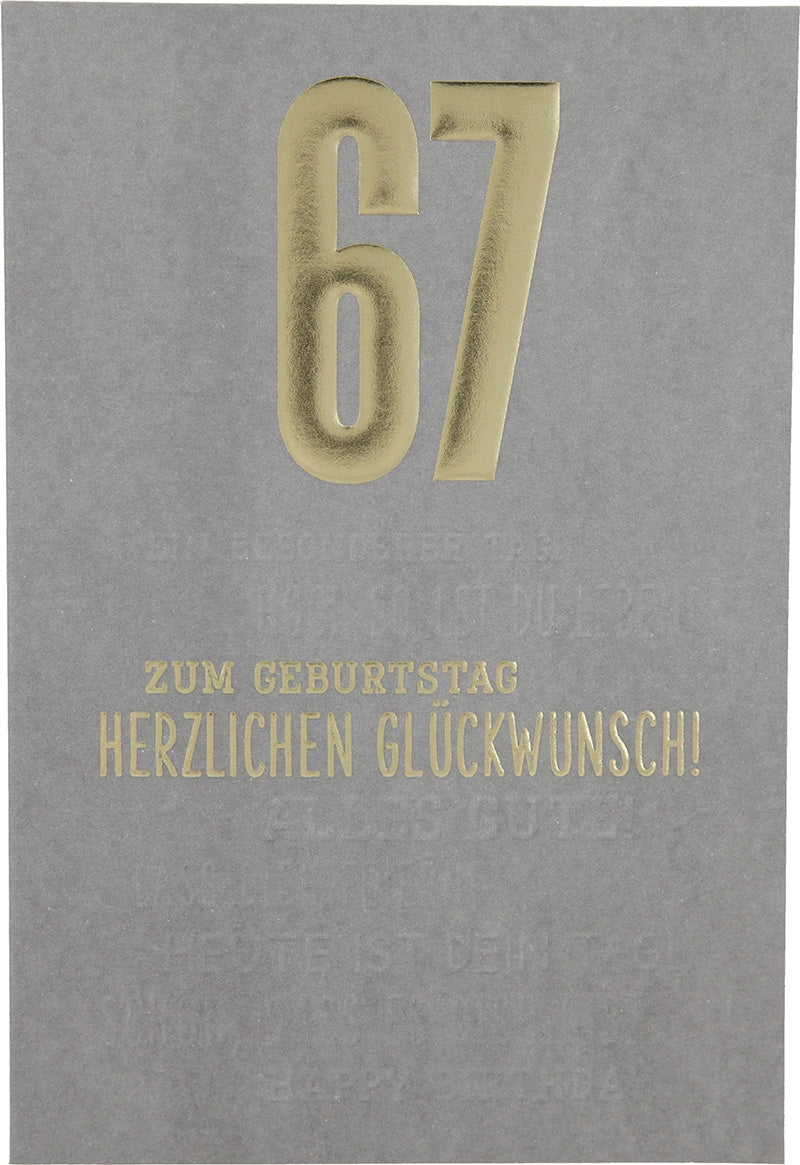 67 Zum Geburtstag herzlichen Glückwunsch